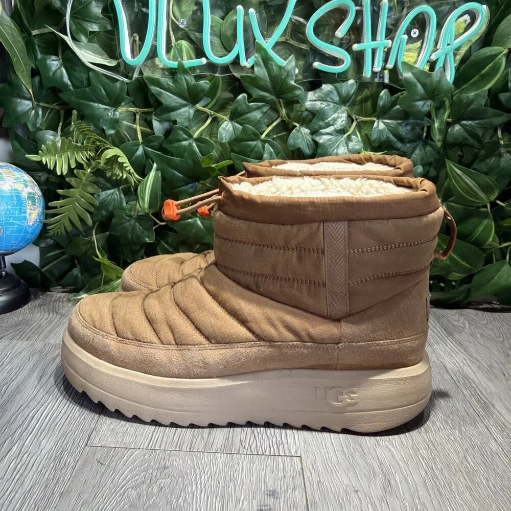UGG MAXXER MINI Men’s 11 SNOW WINTER BOOT CHESTNUT SHEEPSKIN WOOL LINED EUR 44